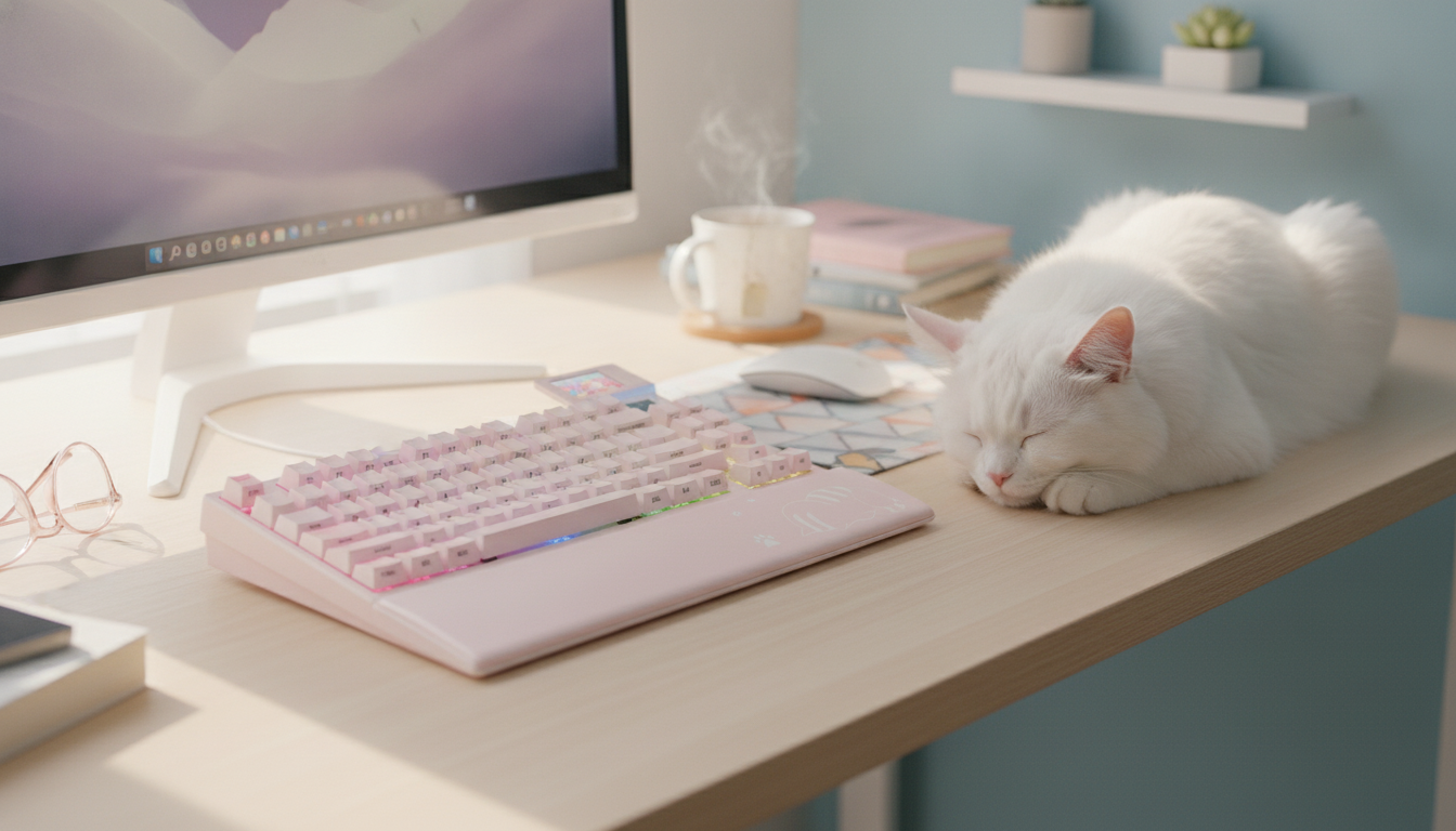 Pink Wireless RGB Mechanical Keyboard: OLED + Hot-Swap