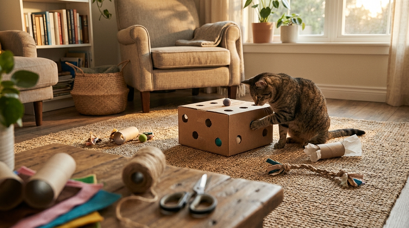 Homemade Stimulating Cat Toys: 4 Easy DIY Ideas